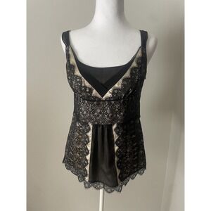 Ann Taylor S Women 0 Black Lace Baby Doll Cami Y2k Whimsigoth‎ Dark Fairy